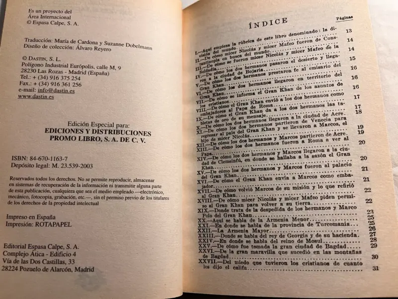 Libro 'Viajes' de Marco Polo - Espasa - 2