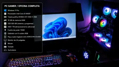 PC Gamer con pantalla y periféricos - miniatura 2