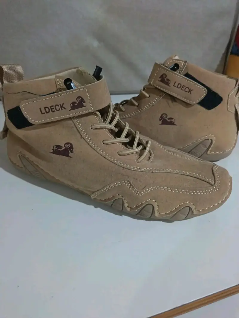 Botines de cuero beige LDECK