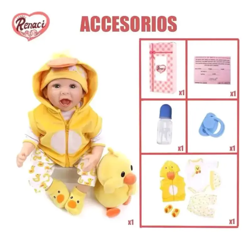 Muñeca bebé con accesorios de patito - 1