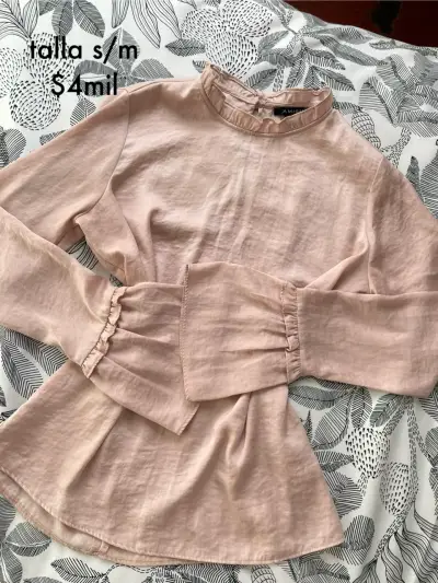 Blusa rosa manga larga Amisu - miniatura 3