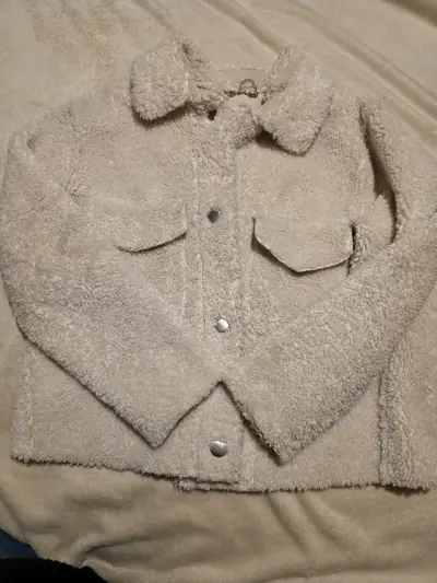 Chaqueta de lana sintética beige - miniatura 1
