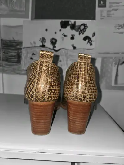botines burano n°36 – cuero grabado estilo reptil - miniatura 4