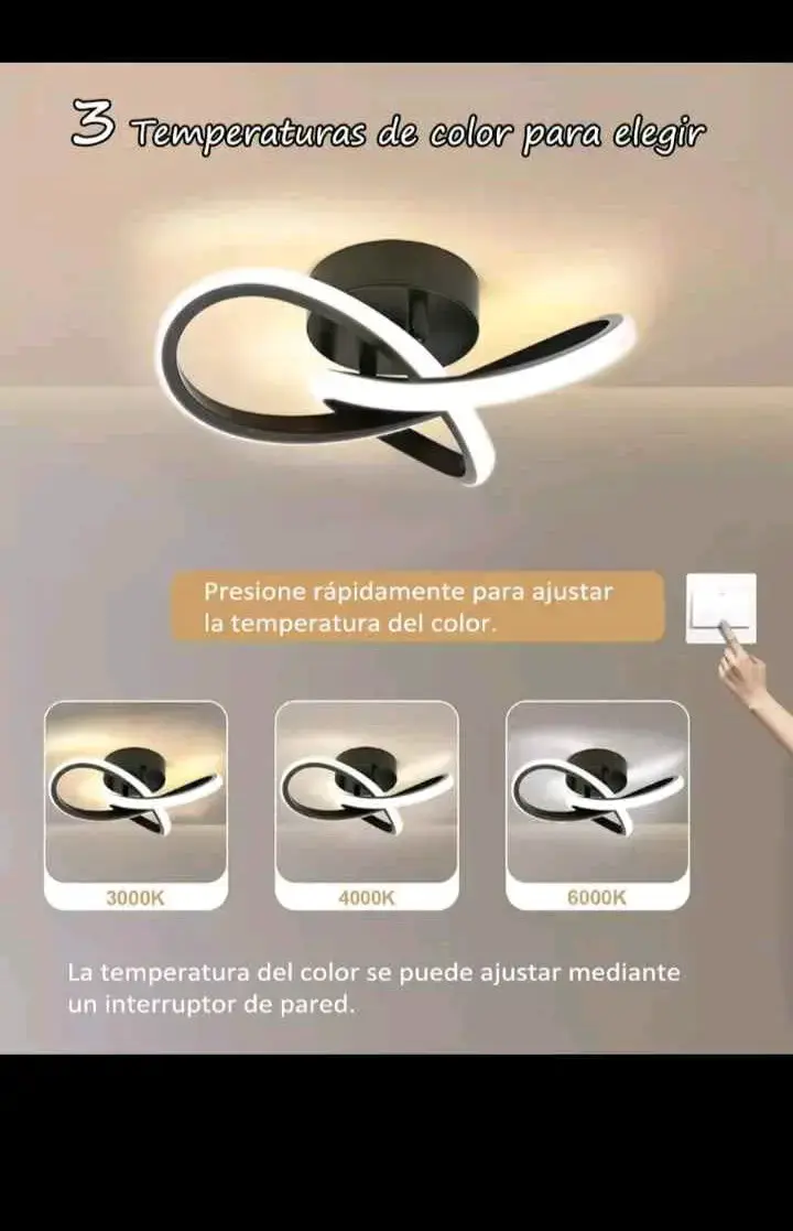 Lámpara de techo LED moderna negra y blanca - 2
