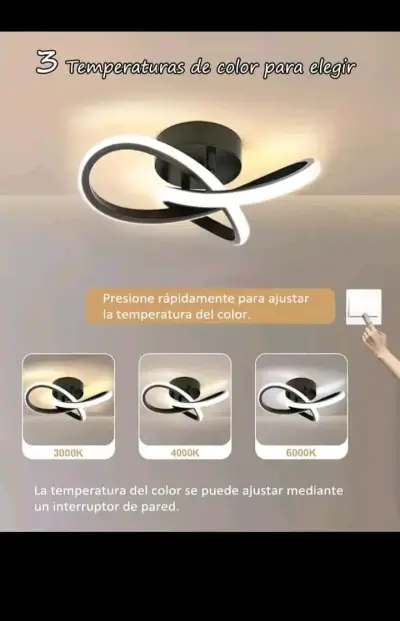 Lámpara de techo LED moderna negra y blanca - miniatura 2