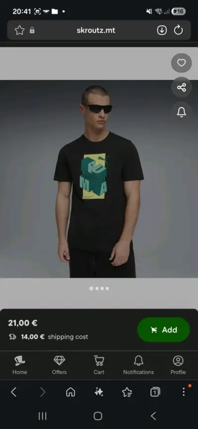 Polera negra Puma con diseño gráfico - miniatura 1