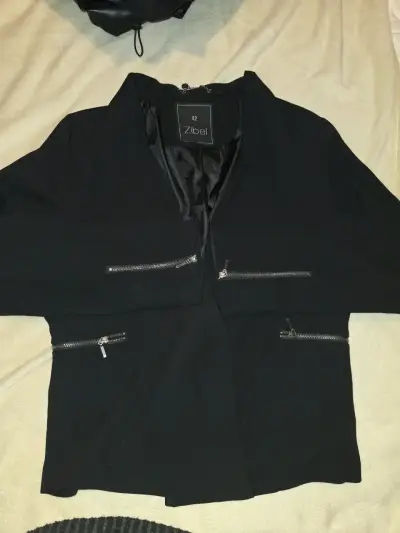Chaqueta negra Zibel con cierres - miniatura 1