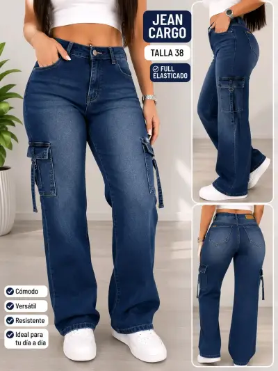 Jean cargo full elásticodo talla 38 - miniatura 1