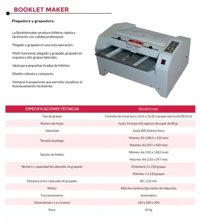Plegadora y grapadora Booklet Maker - miniatura 1