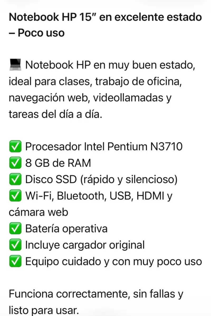 Laptop HP con cargador incluido - 2