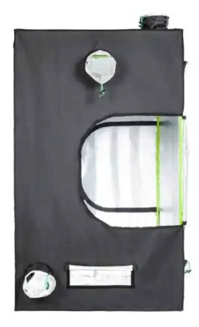 Carpa de cultivo interior negra con ventilación - miniatura 3