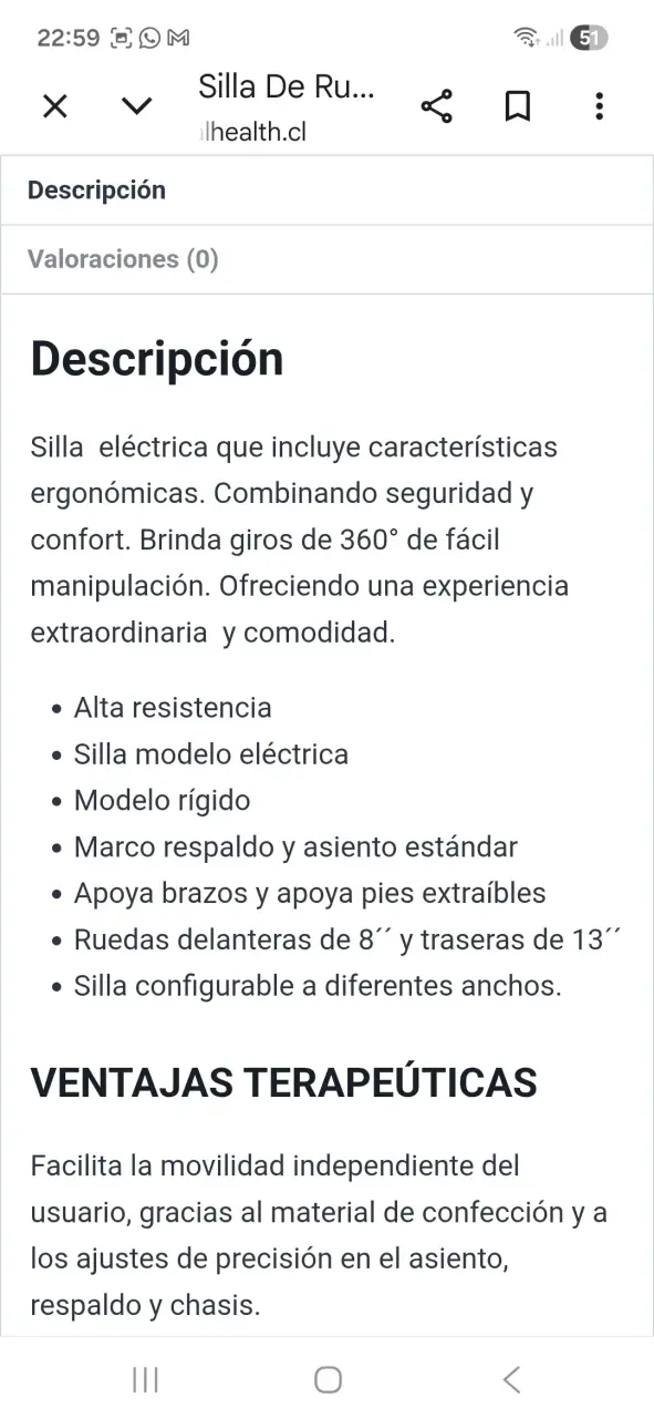 Silla de ruedas eléctrica ergonómica - 1
