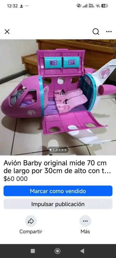 Avión Barbie original de juguete - miniatura 1
