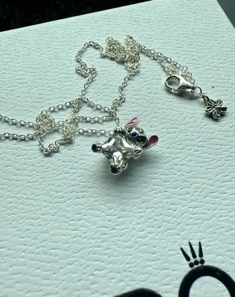 Collar de plata con dije de oso - 2