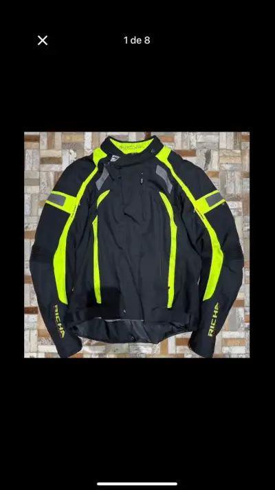 Chaqueta de moto Richa negra y amarilla - miniatura 1