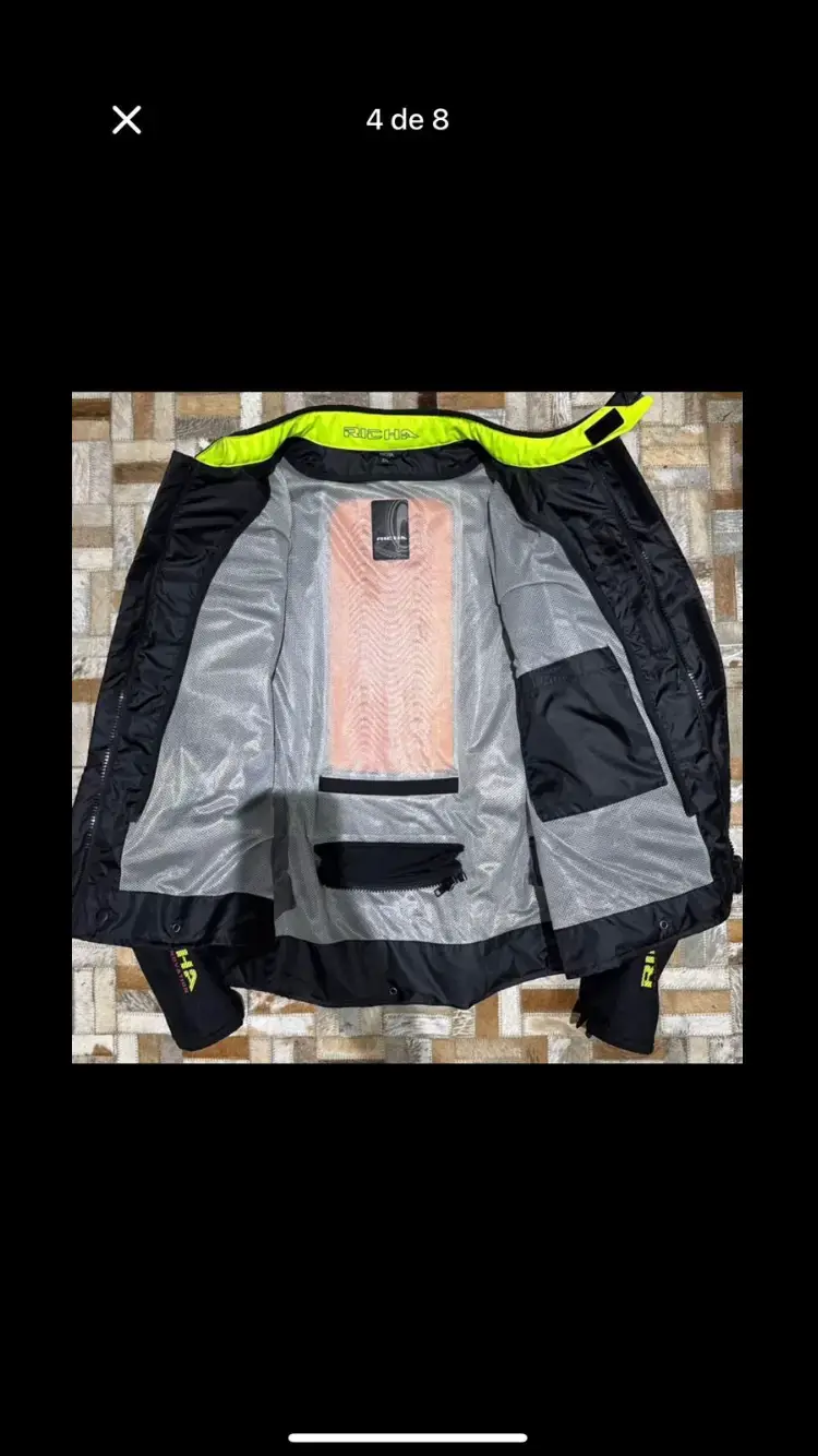 Chaqueta de moto Richa negra y amarilla - 3