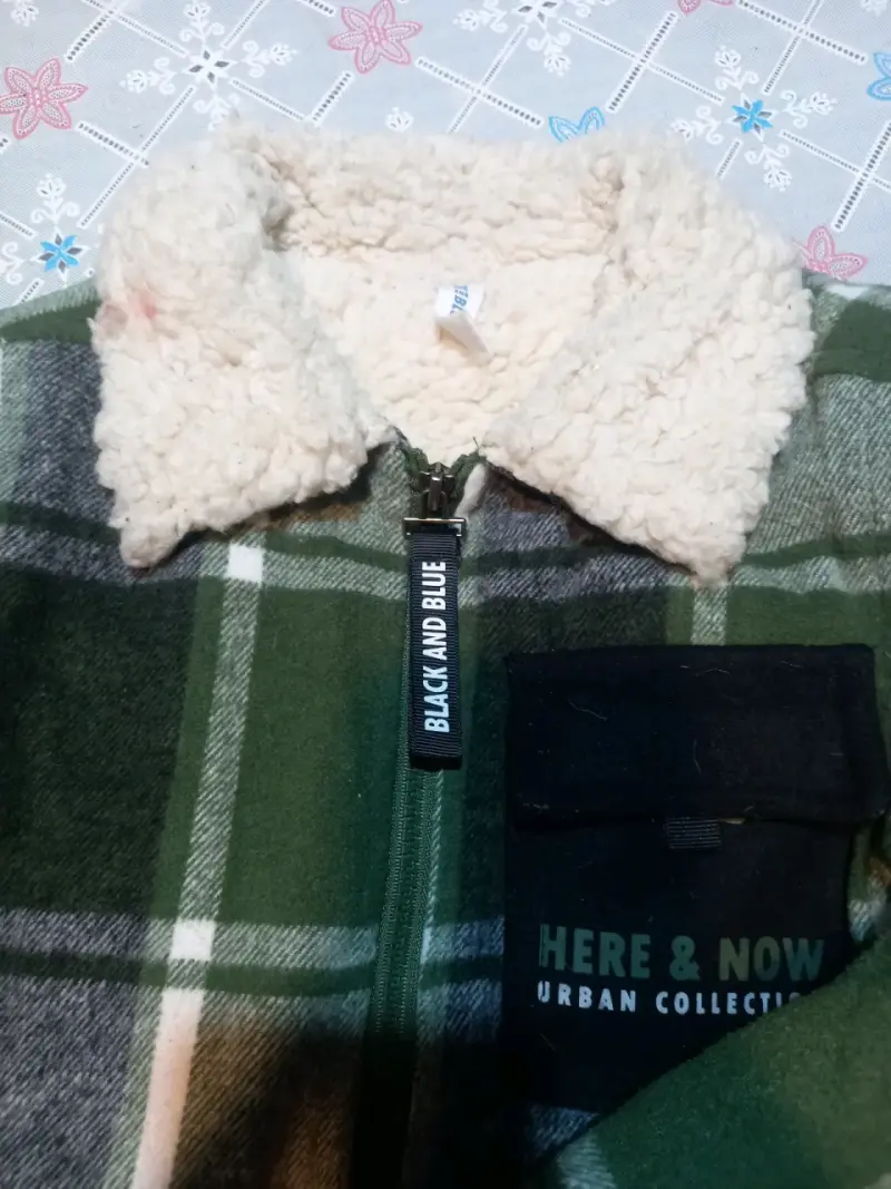 Chaqueta de lana verde con forro de borrego - 2