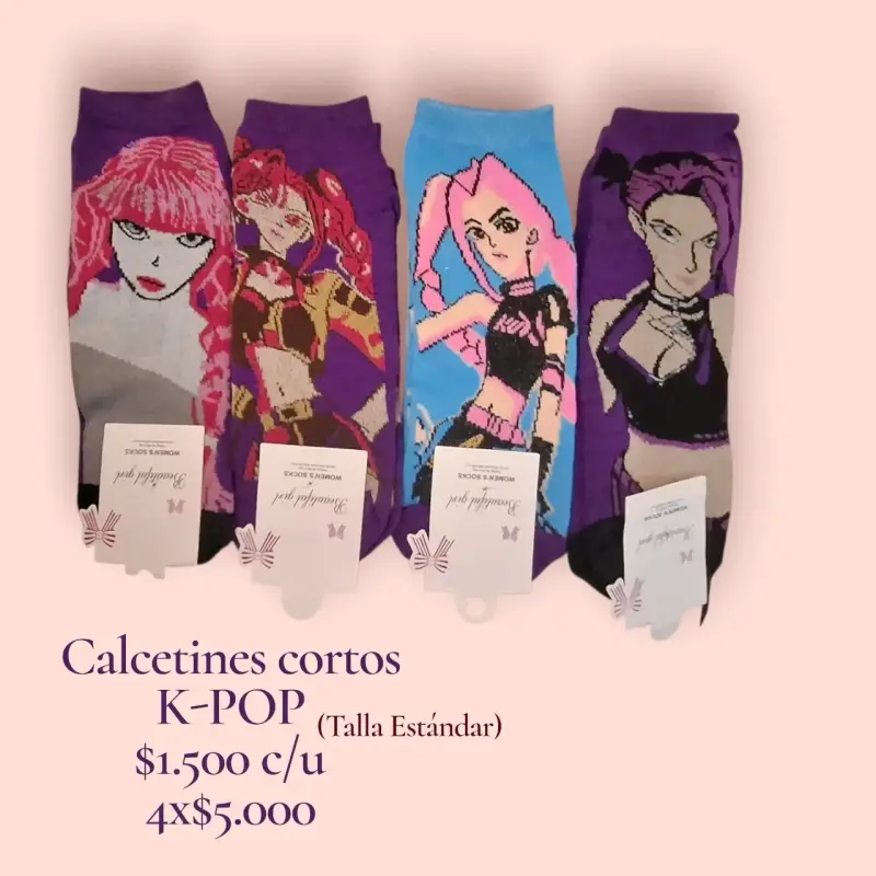 Calcetines cortos K-POP diseño animado