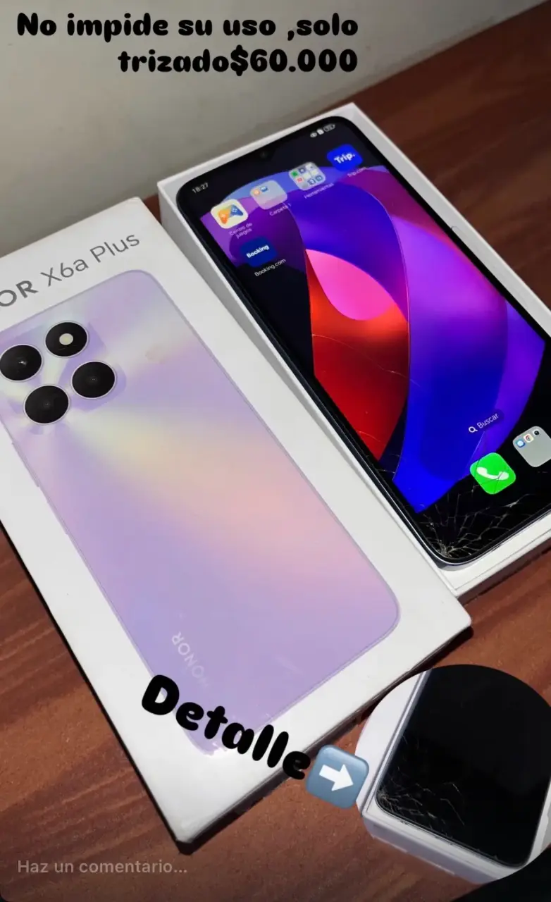 Smartphone Honor X6a Plus con pantalla rota - 3