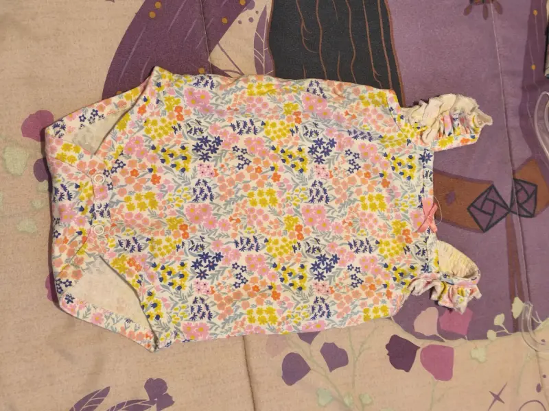 Conjunto de bebé floral y azul - 3