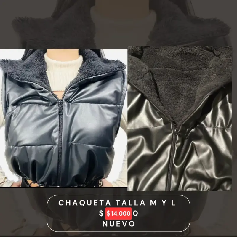 Chaqueta acolchado negro talla M y L - 2
