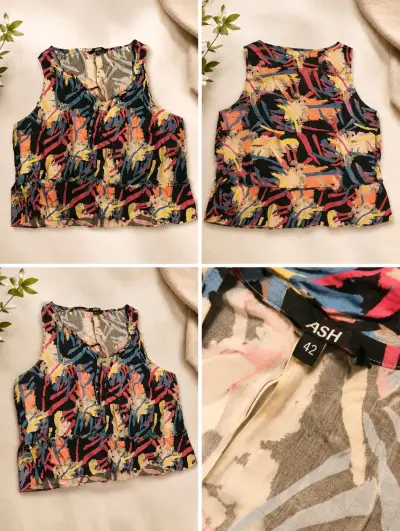 Blusa sin mangas estampada colorida - miniatura 2