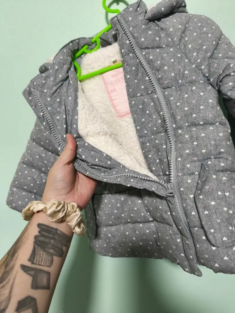 Chaqueta acolchada gris para bebé - 2