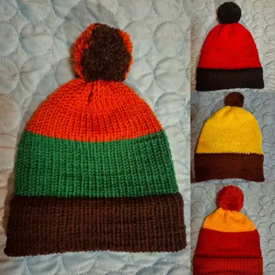 Gorro de lana multicolor con/sin pompón - miniatura 1
