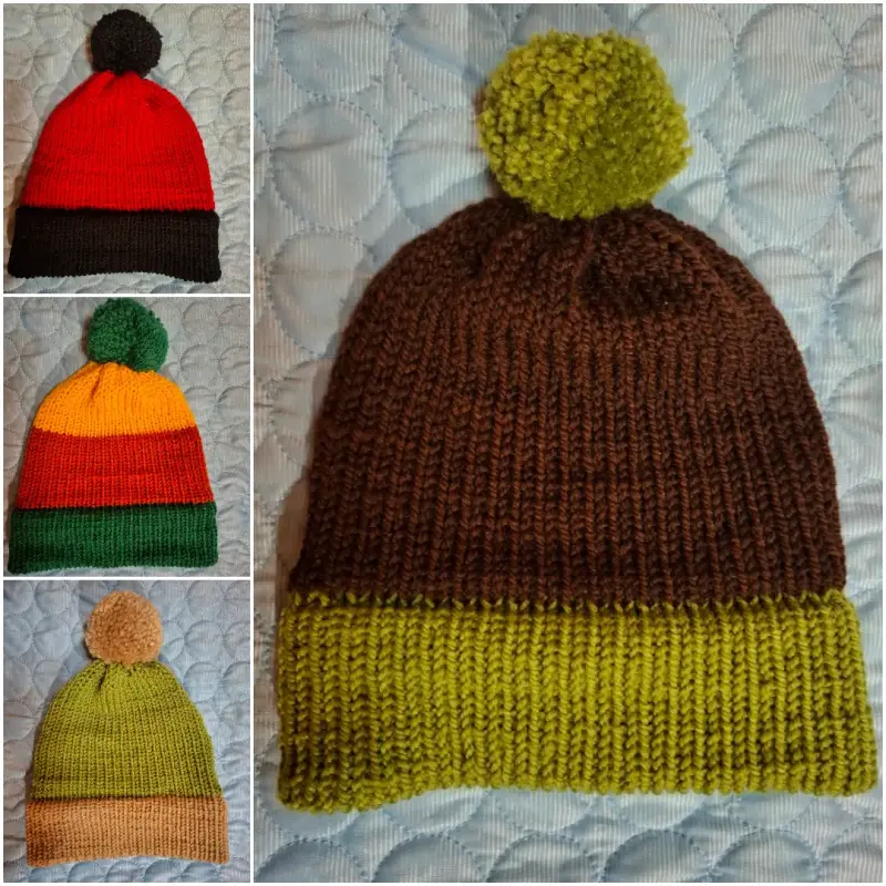 Gorro de lana multicolor con/sin pompón - 2