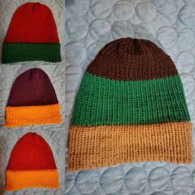 Gorro de lana multicolor con/sin pompón - miniatura 3