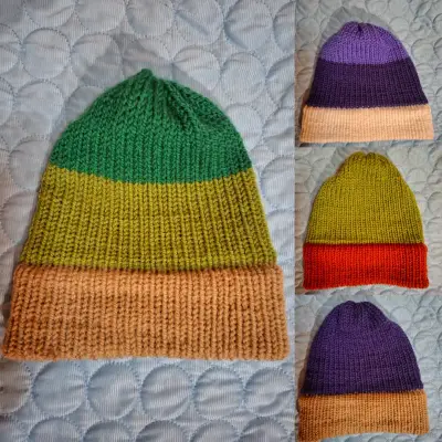 Gorro de lana multicolor con/sin pompón - miniatura 4