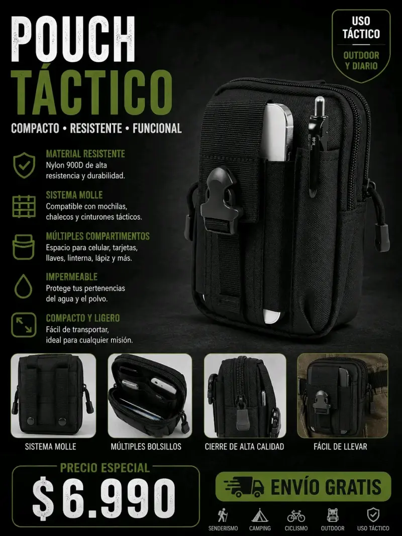 Chaqueta Softshell Táctica Negra - 6