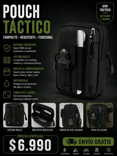 Chaqueta Softshell Táctica Negra - miniatura 6