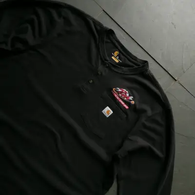 Polera negra Carhartt manga larga - miniatura 2
