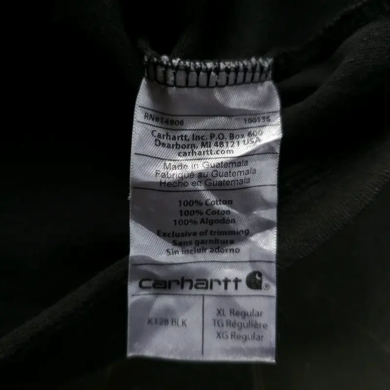 Polera negra Carhartt manga larga - 4