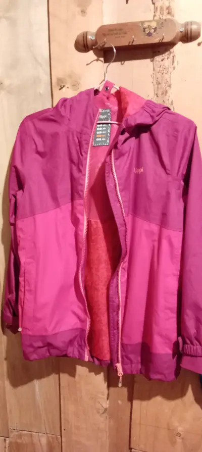 Chaqueta impermeable lippi para niña fucsia - miniatura 1