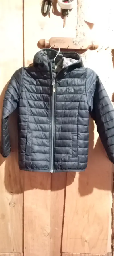 Chaqueta acolchada azul Marino unisex con capucha - miniatura 1