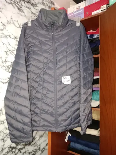 Parcka acolchada gris para mujer - miniatura 1