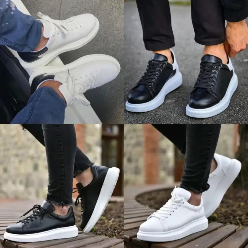 Zapatillas urbanas blancas y negras unisex - 1