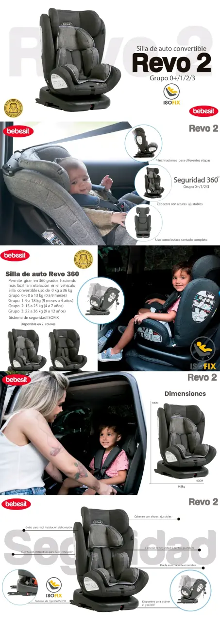 Silla de auto Bebesit gris - 3
