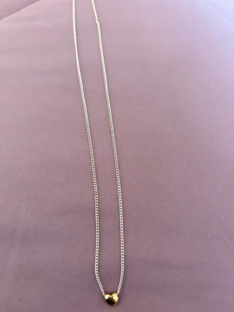 Collar de plata Tous con dije de corazón bañado en - 2