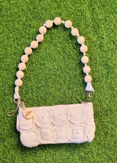 Cartera de crochet con diseño circular - miniatura 5