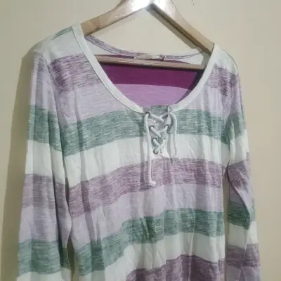 Polera de rayas con cordones - miniatura 4