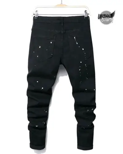 Jeans negros desgastados estilo urbano - miniatura 2