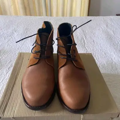 Botines de cuero marrón para hombre - miniatura 1