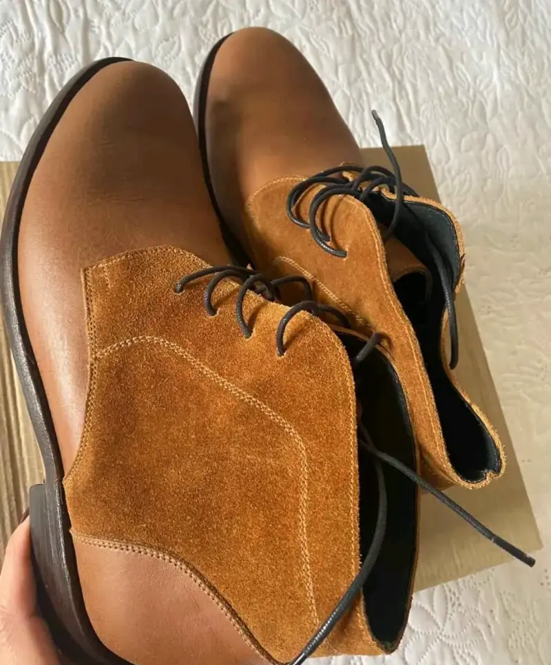 Botines de cuero marrón para hombre - 3