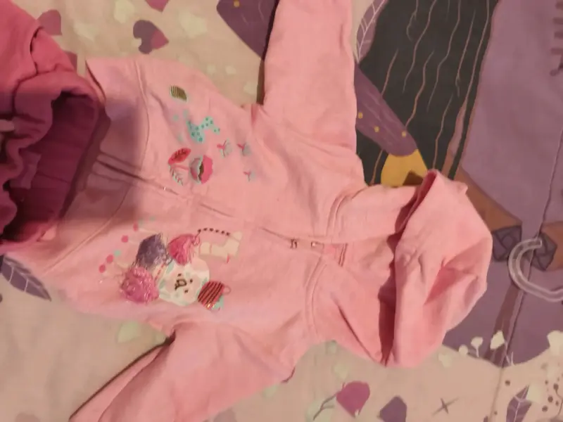 Conjunto de bebé rosado con capucha - 2