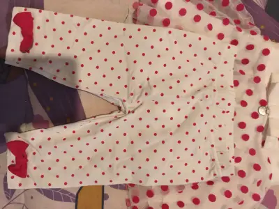 Conjunto infantil de vestido y leggings con lunares - miniatura 3