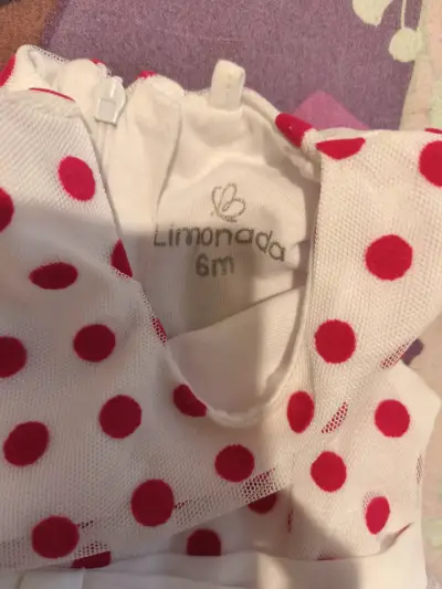 Conjunto infantil de vestido y leggings con lunares - miniatura 5