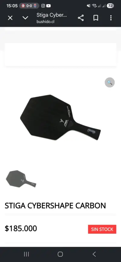 Paleta de tenis de mesa Stiga Cybershape Carbon - miniatura 1